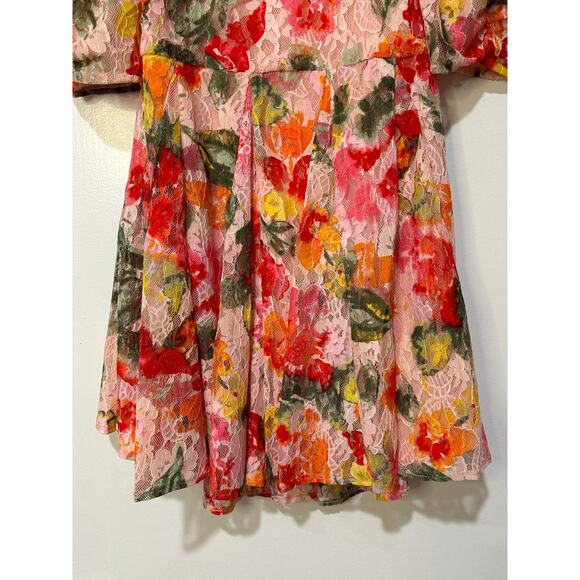 For Love And Lemons Floral Mini Dress - Pink and Red - Picture 7 of 14